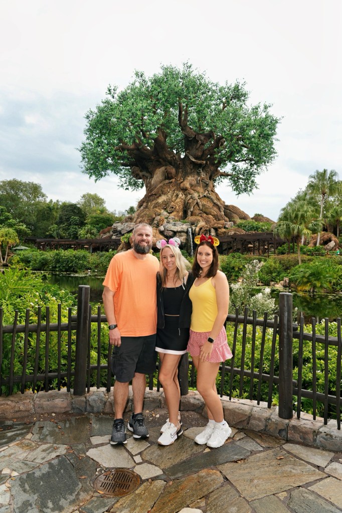 Nick, Lindsey and Anniston in front of the Tree of Life